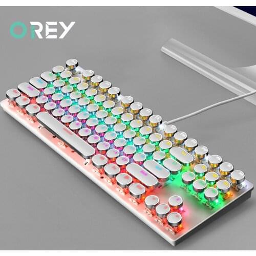 Wired Gaming Keyboard Mechanical 7 Color Backlit Keyboards USB 87 Keycaps Keyboard Waterproof Computer PC Gamer Laptop Keyboards