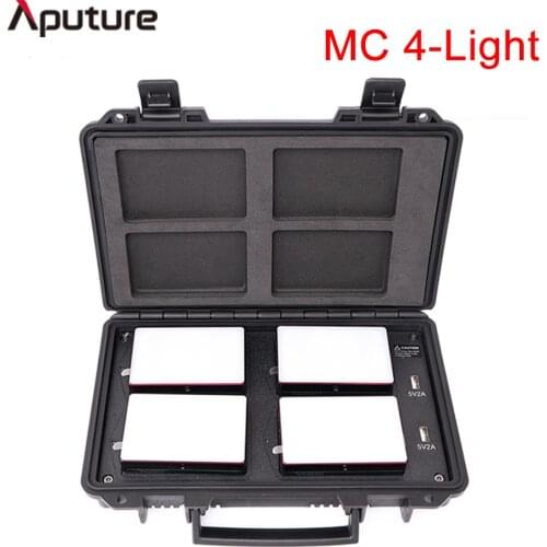 Aputure MC 4-Light Travel Kit RGB Film Light HSI CCT Color Control 3200K-6500K Mini RGB light Wireless charging AL MC 4 Light