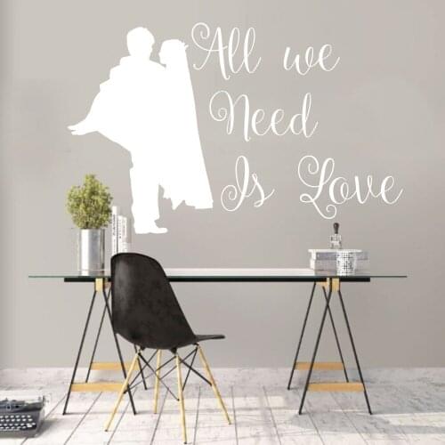 Newly Wed Couple With Quote Wall Sticker Decal Wedding Sticker Home Wall Art Decoration A006790