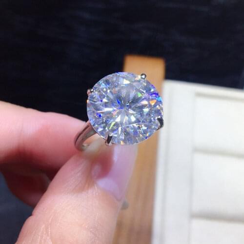 New Domineering Moissan Diamond Ring Main Stone Single 10 Carat Hearts And Arrows Cut Active Jewelry Accessories