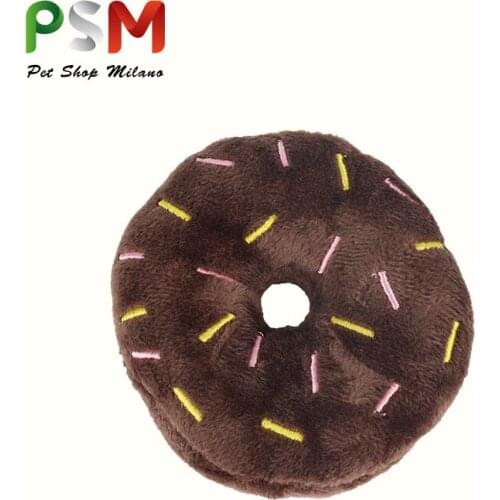 Pet doughnut Plush voice toy pet dog cat gnawing molars pet supplies toy