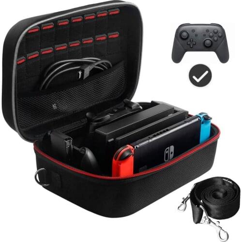 Portable Travel All Protective Hard Messenger Bag Carrying Storage Case for Nintendo Switch,Lining Switch Console Pro Controlle