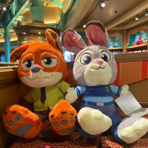 Disney park Sale of the original Zootopia Authentic Nick Wilde & Judy Hopps plush toy doll A birthday present for a child