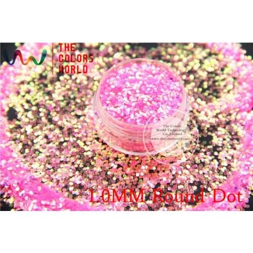 TCR339 American Fantasy Iridescent Pink Gold glitter dust Round Dot Shape for nail Art or other DIY decoration