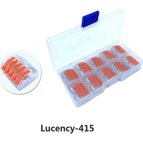 Connector 222-415 10PCS/Box Lucency Cage Spring Universal Conector Fast Wire Wiring Conductors Terminal Block China