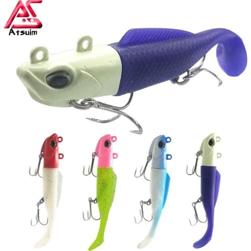 AS Worm Rubber Swim Fishing Bait Wobbler Lead Head 28g35g42g50g T-tail Glow Bass Perch Silicone Soft Lure Pike Cast Spoon Jigs