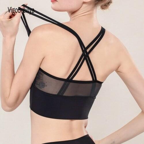 VigoBreviya Mesh Seamless Sports Bra Women Padded High Impact Push Up Yoga Sport Top Female Crop Fitness Gym Workout Sportswear