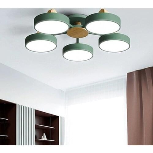 Nordic Living Room Wooden Chandelier Lights Modern Bedroom Led Ceiling Dining Room Kitchen Lamps Hanging Luminaires Fixtures