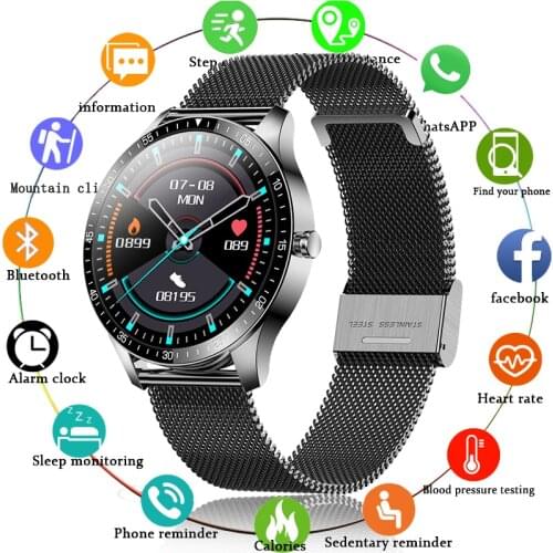 LIGE 2020 New Full Touch Screen Smart Watch Heart Rate Monitoring Women Bracelet Health Tracking Sport Waterproof Men Smartwatch