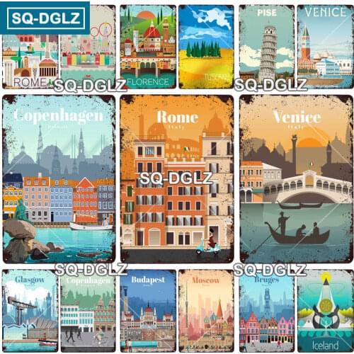 [SQ-DGLZ] Rome Metal Sign Plaque Metal Vintage Bar Furniture Man Cave Poster Vintage Retro Metal Wall Decor Personalized Plate