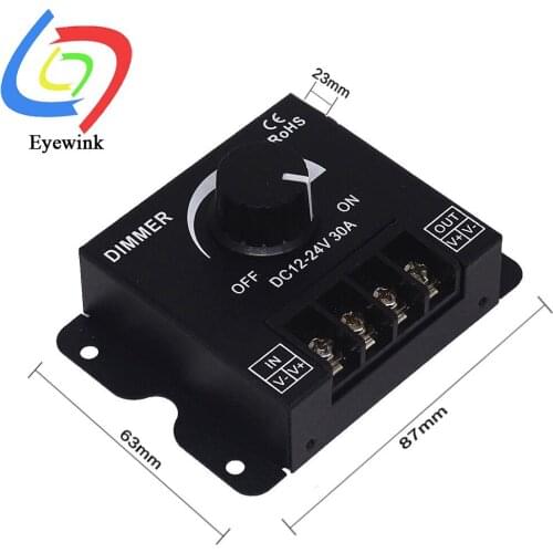LED dimmer brightness adjustment control dimmer knob voltage regulating electrodeless switch dc12v-24v 30A DC
