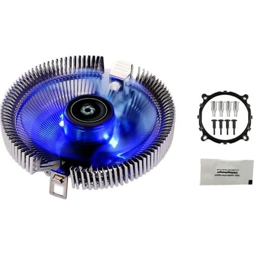Universal Computer PC Radiator Blue LED Aluminum Heatsink CPU Cooler CPU Fan Processor Cooling for LGA 775 1155 1156 AMD AM2 AM3