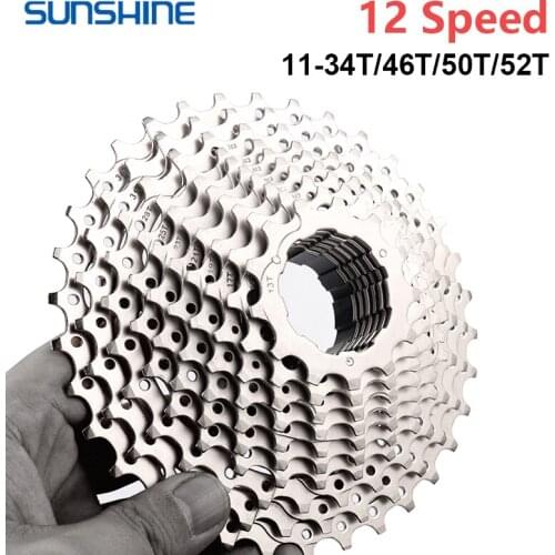 SUNSHINE -12s bicycle flywheel mountain bike chainwheel, 11-34T/46T/50T/52T chainwheel suitable for SHIMANO / SRAM flywheel