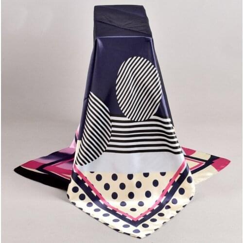 Fal/Win 2020 new Geometric dot Satin square Hairband hijab cool shawl ladies foulard femme headband hair bufanda mujer shawl