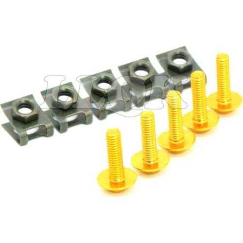 5pcs 6mm CNC Motorcycle Fairing body work Bolts Screws for honda VFR1200F CBR1000RR ABS CBR600RR ABS Yamaha YZF-R25 YZF-R3 14-15