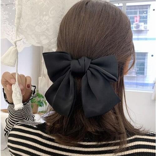 Trendy Korean Butterfly Big Hairbow Hair Clips Handmade Satin Ribbon Bows Hair Barrettes Headdress Accessories for Women