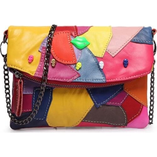 Colorful Splicing Personalized Luxury Design Women Shoulder Bag 2021 New Fashion Small Flap Crossbody Messenger Bag for Women
