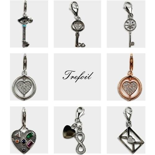 Key to the Heart Charms Pendant,2019 Fashion Jewelry 925 Sterling Silver Trendy Original Gift For Women Fit Bracelet Necklace