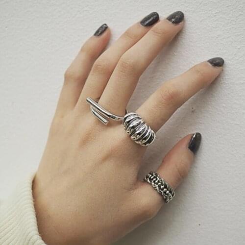 Kinel Authentic 925 Sterling Silver Ring Simple Minimalist Open Adjustable Finger Rings For Women Fashion Band Female Bijoux