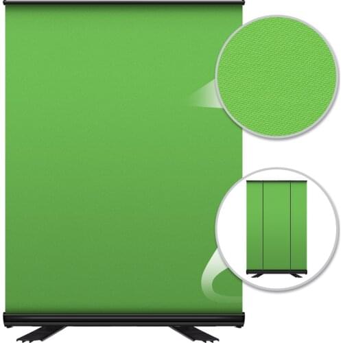 110x200cm Pull-up Background Collapsible Green Screen Chromakey Backdrop Aluminium Case For YouTube Video Game Virtual Studio