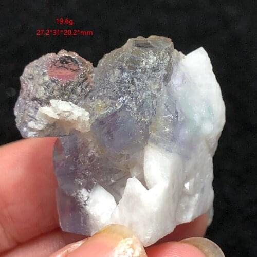 11g-28.5gNatural green fluorite and crystal symbiosis mineral specimen healing energy home decoration Quartz Gemstone collection