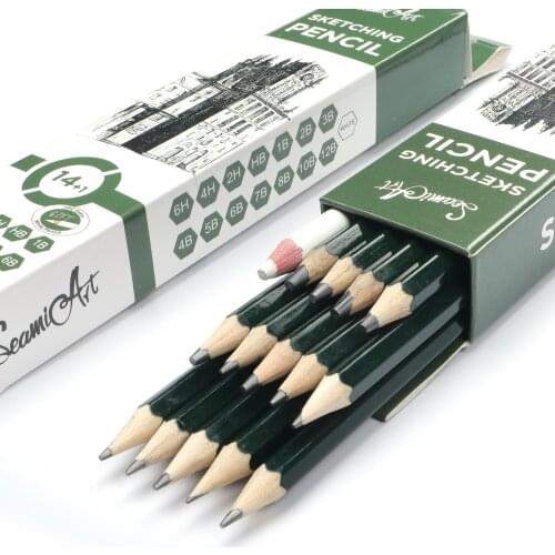 15 pcs/set Professional Sketch Drawing Pencil Set HB 2B 6H 4H 2H 3B 4B 5B 6B 10B 12B 1B Painting Pencils Stationery Art Supplies