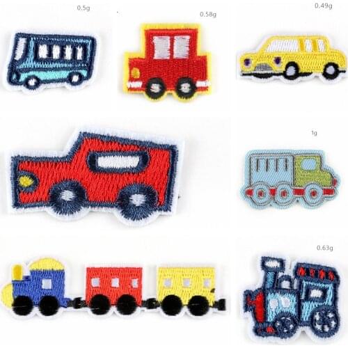 2019 Cartoon Bus and train Truck Embroidery Cloth Patches Children Appliques Accessory Badges Rubber Cute car wholesale Patches