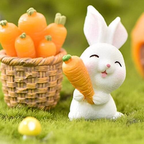 4 sets or 7 sets of micro-landscape ornaments mini bunny eat radish animal ornaments meaty landscaping ornaments decoration ac