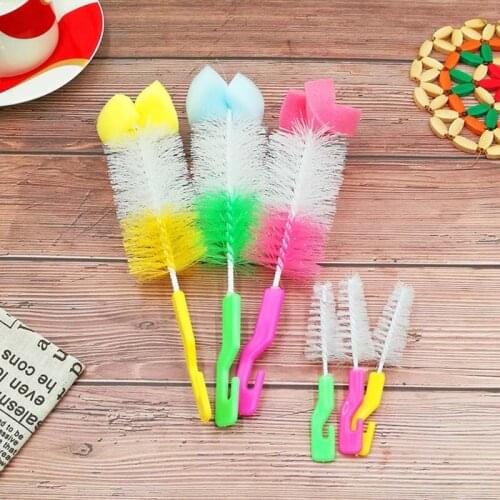4Pcs Baby Nipple Milk Brush Bottle Cup 360 Degree Sponge Cleaner + Pacifier Brush Sponge Cup Brush Kit