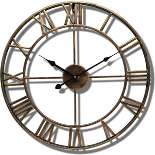 Wall Clocks Needle Gift Roman Numerals Indoor Outdoor Garden Metal Accurate Silent Nordic Hanging Ornament Round Home Decoration