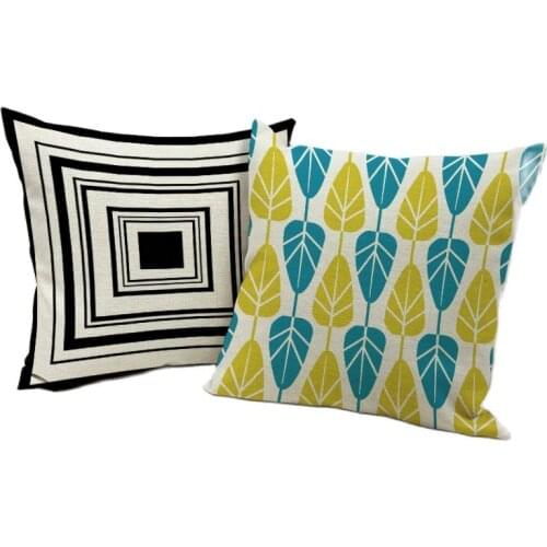 Yellow and Blue Leaf Sofa Cushion covers Autumn Decorative Pillows Covers Tree Leaves Bedroom Throw Pillows Cases home textile