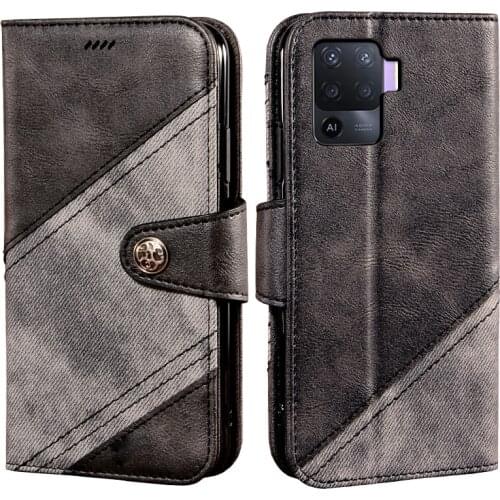 Flip Case For OPPO Reno 5 Lite Book Leather Case Shockproof Bumper Flip Case For OPPO A94 4G Cover