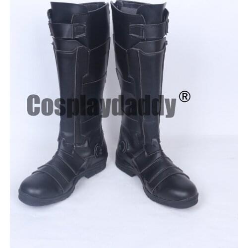 OW Over And Watch Hero Soldier No.76 Black Cosplay Shoes Boots S008