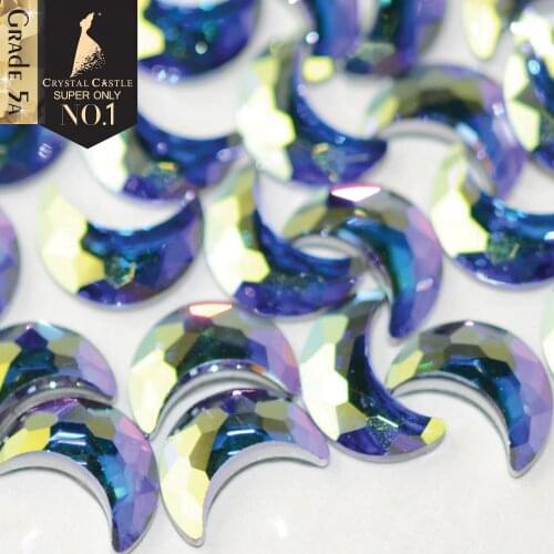 Crystal Castle Hot Fix Rhinestones 5A Best Clear AB Strass Hotfix Drop Moon Stones And Crystals Diy Rhinestone For Clothing