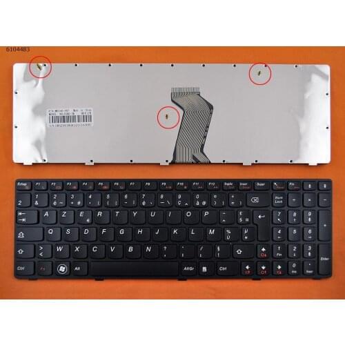 Laptop Black with Frame New Replacement French Version Keyboard for Lenovo Ideapad G580 G585 Z580 Z585 V580 V580C V585