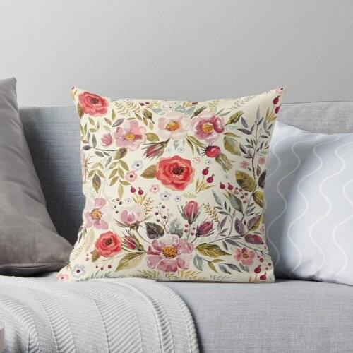 Love of Ancient Flowers Throw Pillow Cushion Cover Polyester throw pillows case on sofa home living room car seat decor 45x45cm