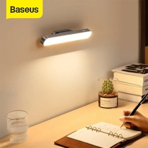 Baseus Magnetic LED Desk Lamp for Study Cabinet Light USB Rechargeable Stepless Dimming Charging Desk Lamp