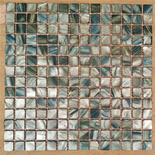 Freshwater shell mother of pearl mosaic tile for kitchen backsplash and bathroom blue and green color 22 square feet/lot qch211