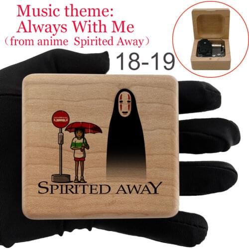 Wooden Always With Me spirited away chihiro print Music Box Mechanism Musical Box Gift For Christmas Valentines day kids toys