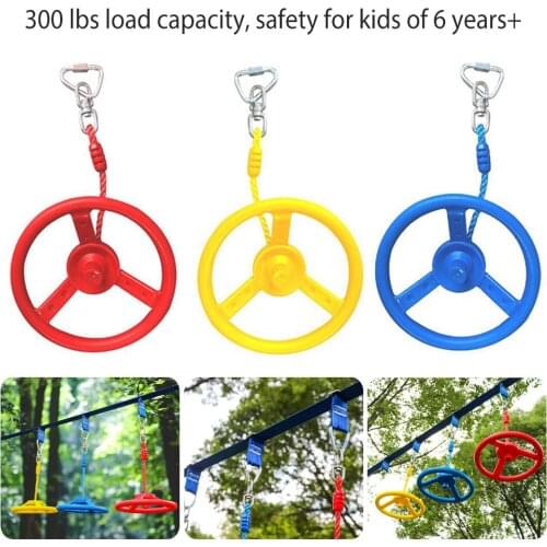 Ninja Wheel Obstacle Course Kit Hanging Obstacle with Rope Training Equipment for Kids Children Backyard Outdoors Indoors Playin