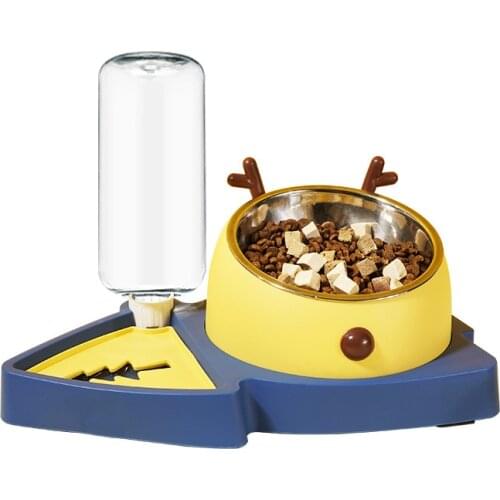 NEW Pet Dogs Cats Double Bowls Food Water Feeder Container Dispenser For Dogs Cats Drinking High Quality Pet Products YS0002