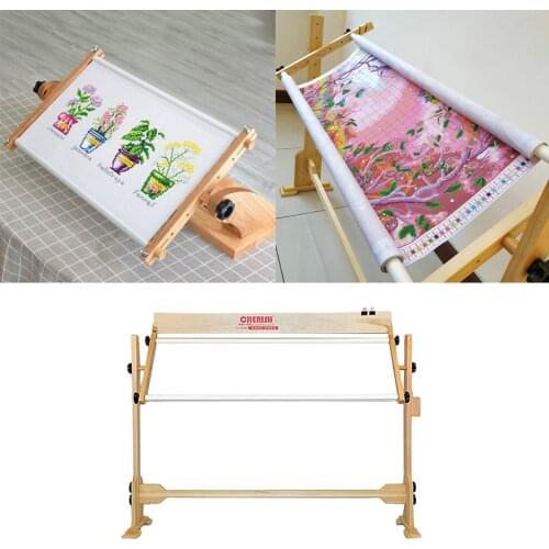 Protable Wooden Embroidery Lap Stand Hoop Adjustable Table Floor Stand Cross Stitch Rack Frames Sewing Tool for Kids Adults