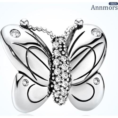 Butterfly Charm 925 Sterling Silver Fits Pandora Charms Bracelets for Woman Girl Beads Gifts for Women Bracelet and Necklace
