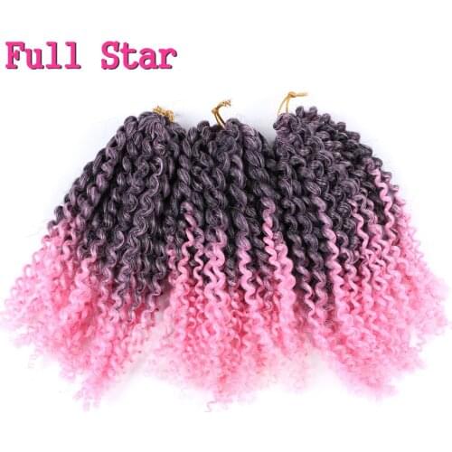 Full star Marley Braids Ombre synthetic hair extension Jerry curl Jamaican bounce crochet hair afro kinky curly crochet braids