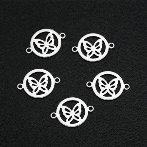 25pcs/Lot 20x14mm Antique Silver Plated Butterfly Connectors Insect Pendants For DIY Jewelry Making Finding Supplies Wholesale