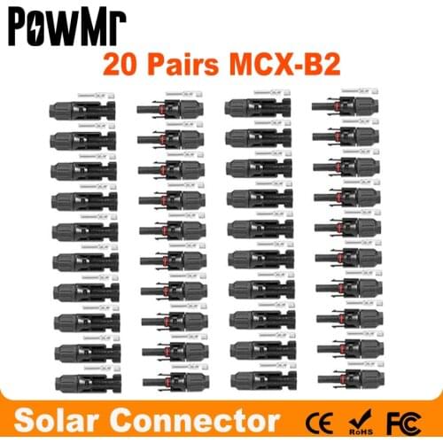 20 Pairs Solar Connector Male and Female Solar Panel Connector for Solar Cable Suitable Cable Cross Sections 2.5mm2~6.0mm2 IP67