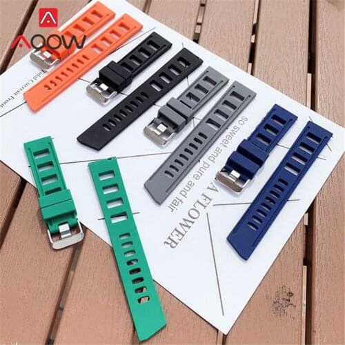 20mm 22mm Silicone Sport Strap Quick Release Waterproof Men Replacement Band for Seiko Samsung Watch3 S3 Huawei Watch GT 2 46mm