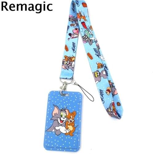 Cat and Mouse Creative Lanyard Card Holder Student Hanging Neck Phone Lanyard Badge Subway Access Card Holder Accessories