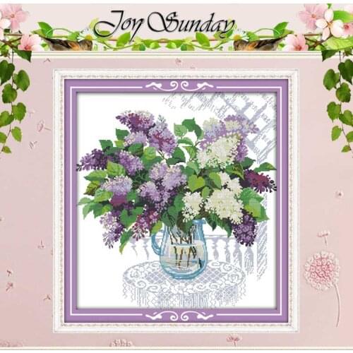 Lilac(2) Patterns Counted Cross Stitch 11CT 14CT Cross Stitch Set Wholesale Flower Cross-stitch Kit Embroidery Needlework