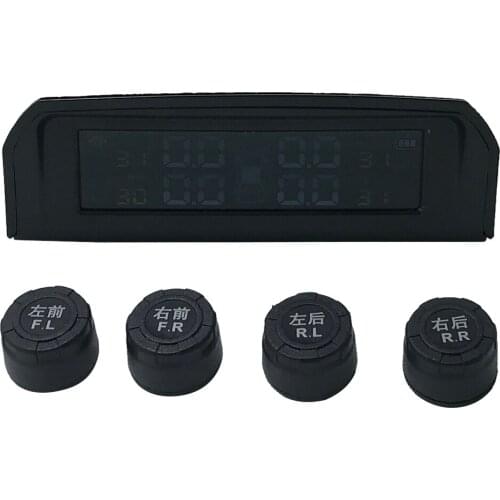 USB+Solar Car Digital TPMS Tire Pressure Alarm Monitor System 4 External Sensors New Auto Security Alarm Systems